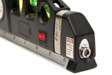 HBM waterpas met multifunctionele rode laser en geïntegreerde rolmaat 250 cm, cm/inch/mm
