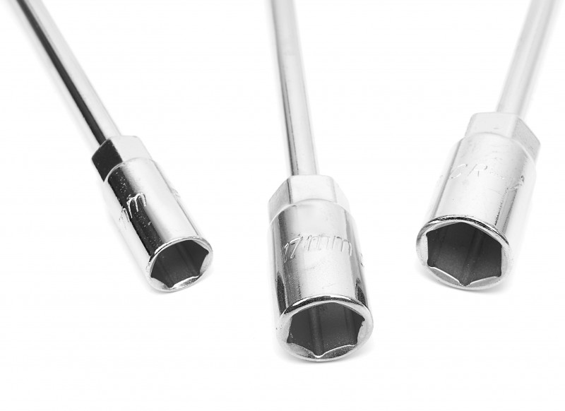 HBM 3-delt ekstra lang T-nøglesæt 310 mm 14-17-19 mm kromvanadium
