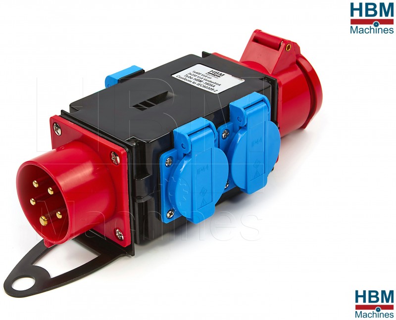 HBM 1 x 400 Volt en 3 x 230 Volt verdeelblok - randaarde 