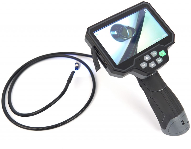 HBM HD inspektionskamera IP67, 5 LCD, 77° kameravinkel, 4x zoom, 8 mm kabel, 4.000 mAh batteri, 5 timers brug. HBM HD inspektionskamera IP67, 5 LCD, 77° kameravinkel, 4x zoom, 8 mm kabel, 4.000 mAh batteri, 5 timers brug.