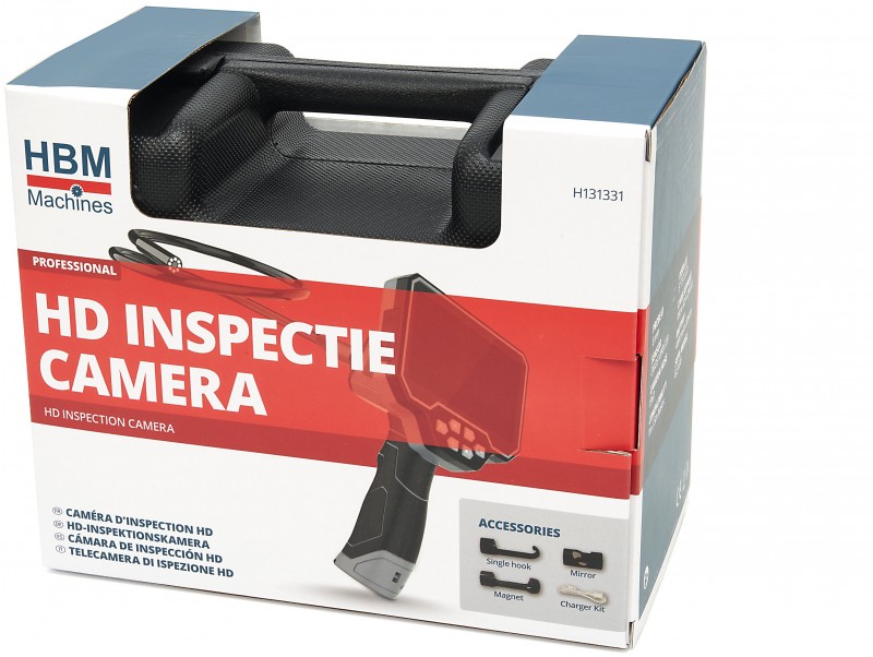 HBM HD inspektionskamera IP67, 5 LCD, 77° kameravinkel, 4x zoom, 8 mm kabel, 4.000 mAh batteri, 5 timers brug. HBM HD inspektionskamera IP67, 5 LCD, 77° kameravinkel, 4x zoom, 8 mm kabel, 4.000 mAh batteri, 5 timers brug.
