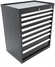 HBM Profi gereedschapskast 8 laden 88,1 x 58 x 100 cm zwart met werkblad, gevuld