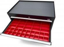 HBM Profi gereedschapskast 8 laden 88,1 x 58 x 100 cm zwart met werkblad, gevuld
