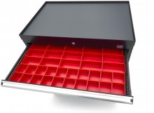 HBM Profi gereedschapskast 8 laden 88,1 x 58 x 100 cm zwart met werkblad, gevuld