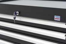 HBM Profi gereedschapskast 8 laden 88,1 x 58 x 100 cm zwart met werkblad, gevuld