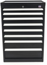 HBM gereedschapskast 8 laden 72 x 58 x 100 cm zwart gevuld