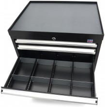 HBM gereedschapskast 8 laden 72 x 58 x 100 cm zwart gevuld