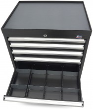 HBM gereedschapskast 8 laden 72 x 58 x 100 cm zwart gevuld