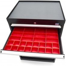 HBM gereedschapskast 8 laden 72 x 58 x 100 cm zwart gevuld