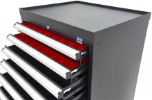 HBM gereedschapskast 8 laden 72 x 58 x 100 cm zwart gevuld