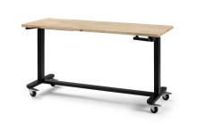 HBM rullende højdejusterbare arbejdsbænk 152 cm, 61 cm bred, 97 cm høj, træarbejdsplade, metalhus, 68 kg bæreevne.