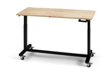 HBM rullende højdejusterbare arbejdsbænk 152 cm, 61 cm bred, 97 cm høj, træarbejdsplade, metalhus, 68 kg bæreevne.