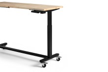 HBM rullende højdejusterbare arbejdsbænk 152 cm, 61 cm bred, 97 cm høj, træarbejdsplade, metalhus, 68 kg bæreevne.