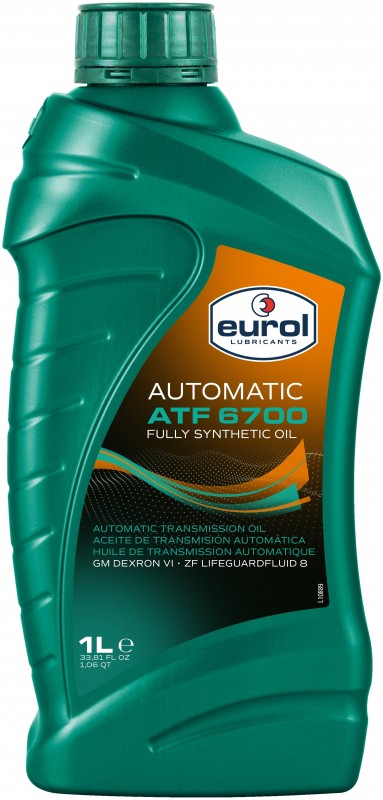 Eurol ATF 6700 Transmissieolie 1 Liter, Vlampunt 200 °C, Viscositeitsindex 156, Amber
