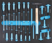 Quantool Q25160 gereedschapswagen 217-delig, 7 laden, slot, werkblad, 4 wielen, 462x662x901 mm