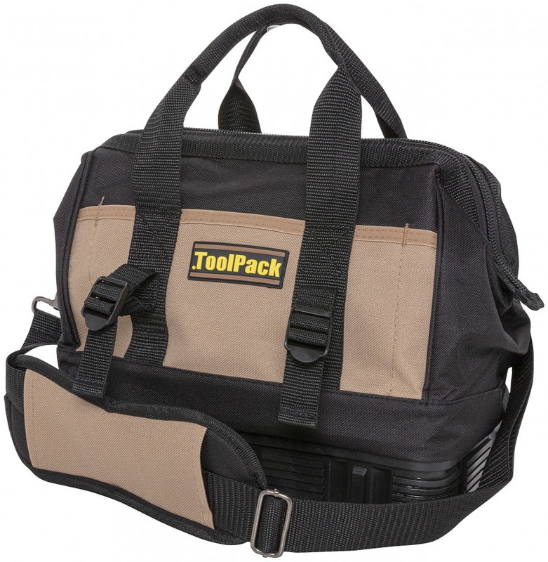 Toolpack robuuste klassieke gereedschapstas L 32 x 19 x 28 cm polyester 600D