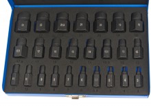 HBM 25-delige multi-spline schroefextractorset staal 42CrMo