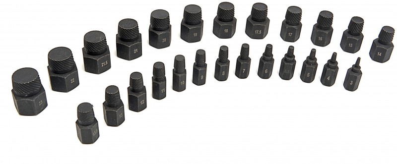 HBM 25-delige multi-spline schroefextractorset staal 42CrMo