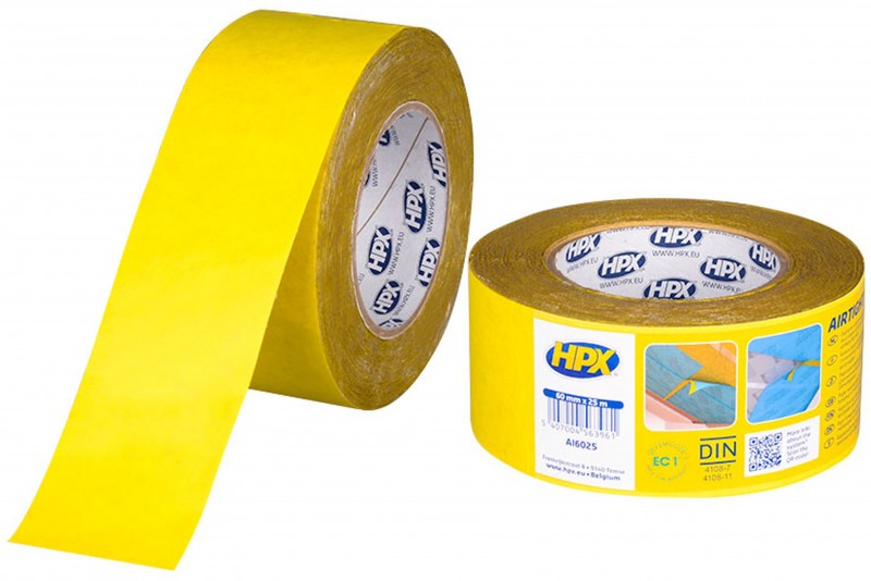 HPX papieren afdichtingstape geel 60 mm x 25 m