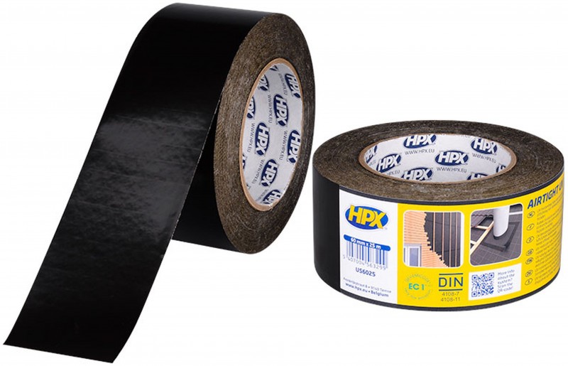 HPX UV-bestendige PE-tape zwart 60 mm x 25 m