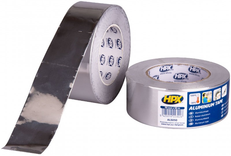 HPX aluminium tape 50 mm x 50 m zilver