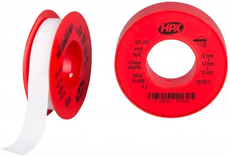HPX PTFE gasafdichtingstape wit 12 mm x 12 m