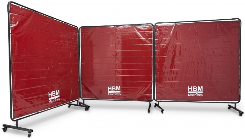 HBM Verrijdbaar Lasscherm Lasgordijn 174 x 522 cm