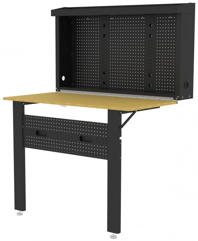 HBM sammenklappeligt arbejdsbord til vægmontering 120 x 66 cm, træ, metal, 200 kg bæreevne.