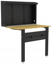 HBM sammenklappeligt arbejdsbord til vægmontering 120 x 66 cm, træ, metal, 200 kg bæreevne.