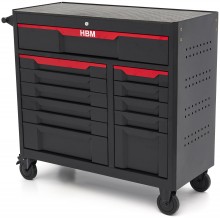 HBM gereedschapswagen 12 laden 106 cm zwart met slot en werkblad 350 kg
HBM gereedschapswagen 12 laden 106 cm zwart met slot en werkblad 350 kg