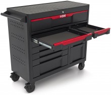 HBM gereedschapswagen 12 laden 106 cm zwart met slot en werkblad 350 kg
HBM gereedschapswagen 12 laden 106 cm zwart met slot en werkblad 350 kg