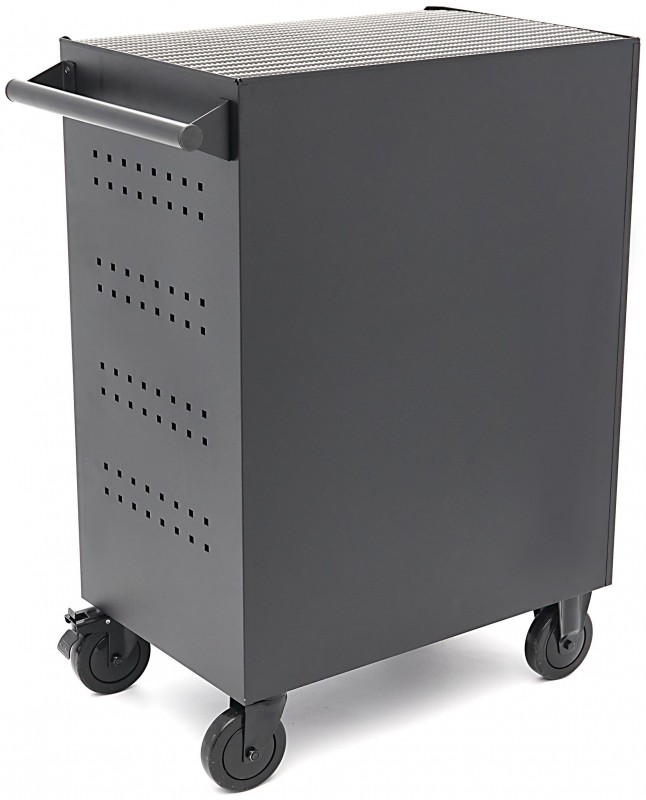 HBM gereedschapswagen 7 laden 68 cm zwart met werkblad, slot en 4 wielen, draagvermogen 300 kg