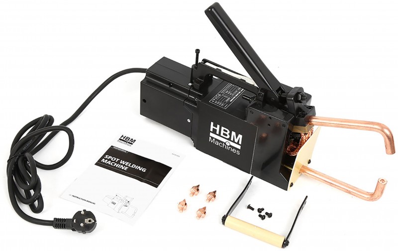 HBM puntlasapparaat 1,5 + 1,5 mm | 230 V, 160A, draagbaar, display, RVS en staal HBM puntlasapparaat 1,5 + 1,5 mm | 230 V, 160A, draagbaar, display, RVS en staal