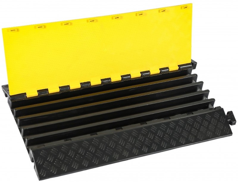 HBM kabelbrug/kabelgoot 80 cm met klep, 5 kanalen, rubber, 32 mm, 505 x 55 x 800 mm
