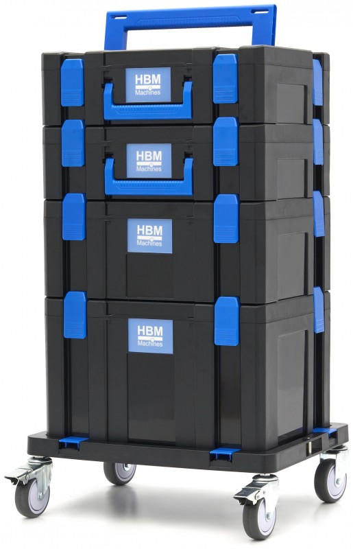 HBM verrijdbare gereedschapskoffer set 105-delig, gevuld, 40 x 30 cm, binnendiepte 275 mm