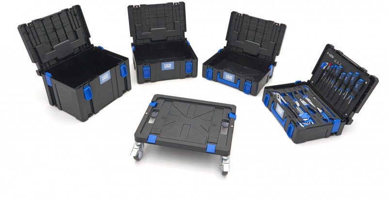 HBM verrijdbare gereedschapskoffer set 105-delig, gevuld, 40 x 30 cm, binnendiepte 275 mm