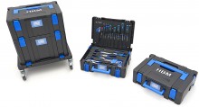 HBM verrijdbare gereedschapskoffer set 105-delig, gevuld, 40 x 30 cm, binnendiepte 275 mm