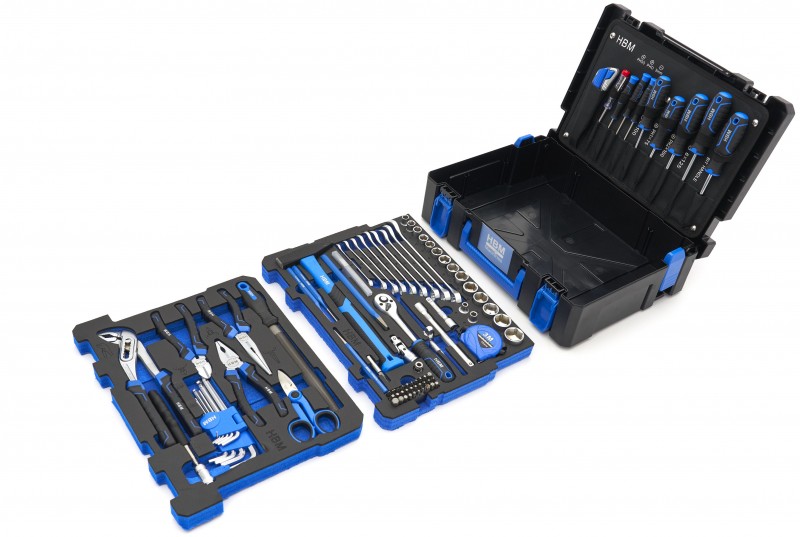 HBM verrijdbare gereedschapskoffer set 105-delig, gevuld, 40 x 30 cm, binnendiepte 275 mm