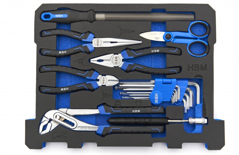 HBM verrijdbare gereedschapskoffer set 105-delig, gevuld, 40 x 30 cm, binnendiepte 275 mm