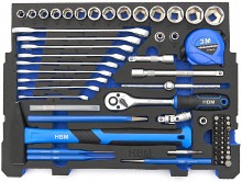 HBM verrijdbare gereedschapskoffer set 105-delig, gevuld, 40 x 30 cm, binnendiepte 275 mm
