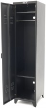 HBM lockerskab sort 50 x 43 x 180 cm koldvalset stål fyldt skab 30 kg bæreevne pr. hylde.