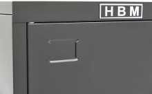 HBM lockerskab sort 50 x 43 x 180 cm koldvalset stål fyldt skab 30 kg bæreevne pr. hylde.