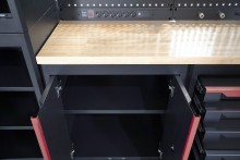 HBM Expert modulair werkplaatssysteem 10-delig zwart rood, staal, hout, 262,2 x 60 x 206,5 cm