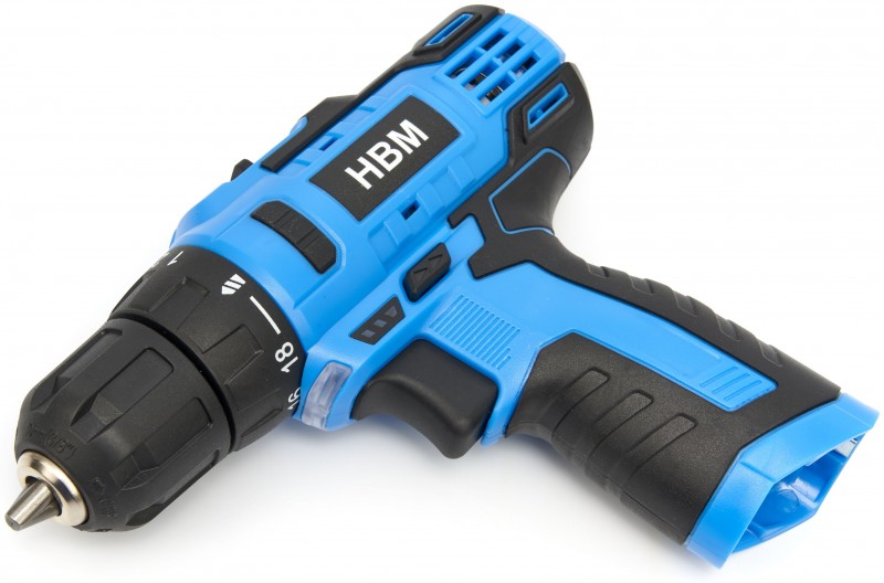 HBM accu boormachine 10,8 V 28 Nm met verlichting, variabel toerental, 19 standen, 10 mm boorcapaciteit