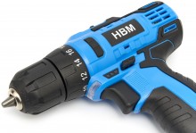 HBM accu boormachine 10,8 V 28 Nm met verlichting, variabel toerental, 19 standen, 10 mm boorcapaciteit