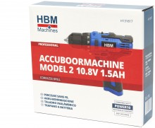 HBM accu boormachine 10,8 V 28 Nm met verlichting, variabel toerental, 19 standen, 10 mm boorcapaciteit