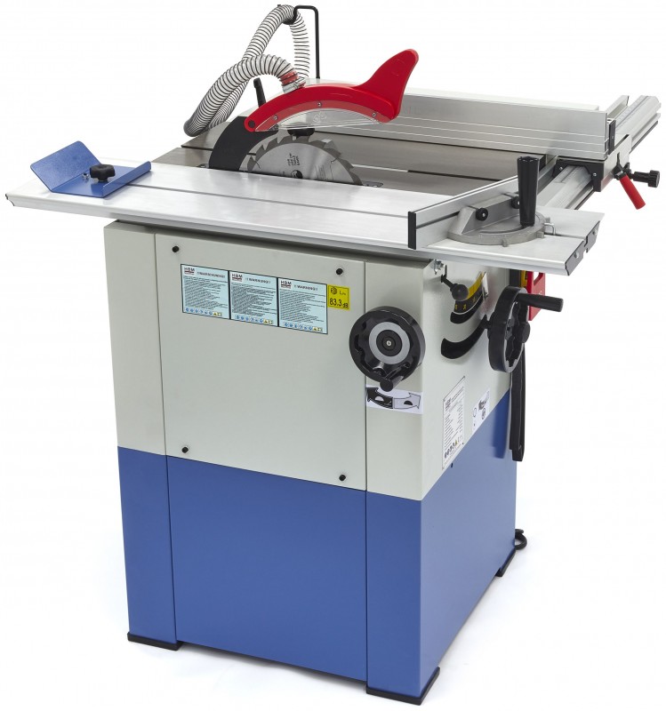 HBM 2200 W rundsavbord med rullebord, savklinge 254 mm, 4.750 o/min, savdybde 80 mm, 230 V.