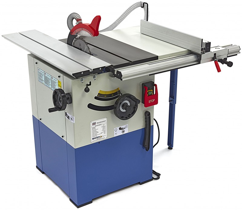 HBM 2200 W rundsavbord med rullebord, savklinge 254 mm, 4.750 o/min, savdybde 80 mm, 230 V.