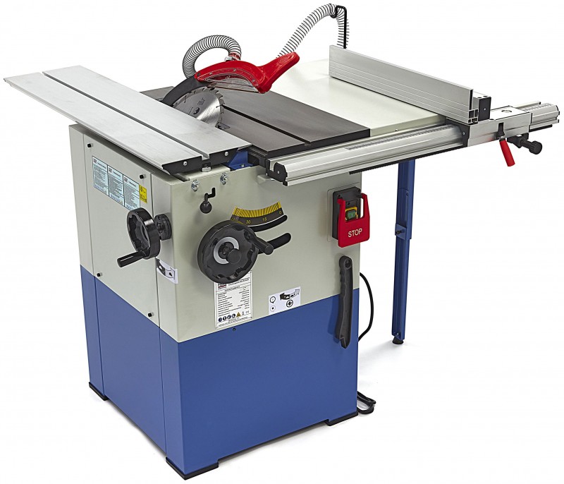 HBM 2200 W rundsavbord med rullebord, savklinge 254 mm, 4.750 o/min, savdybde 80 mm, 230 V.