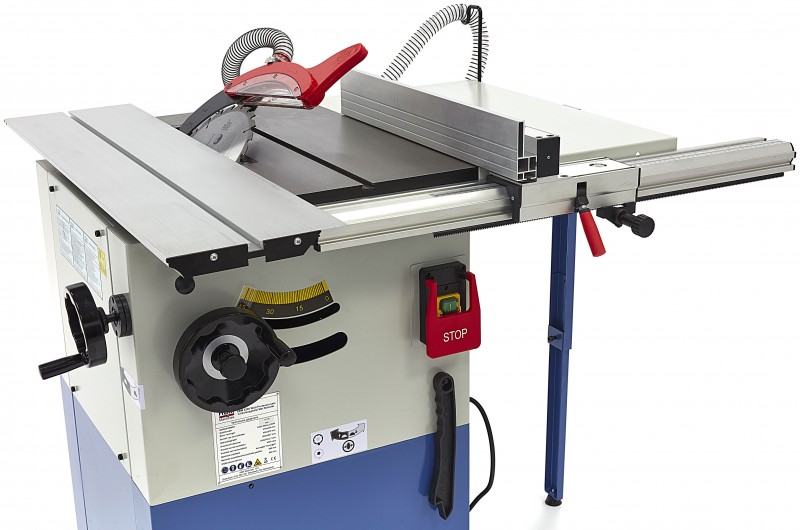 HBM 2200 W rundsavbord med rullebord, savklinge 254 mm, 4.750 o/min, savdybde 80 mm, 230 V.